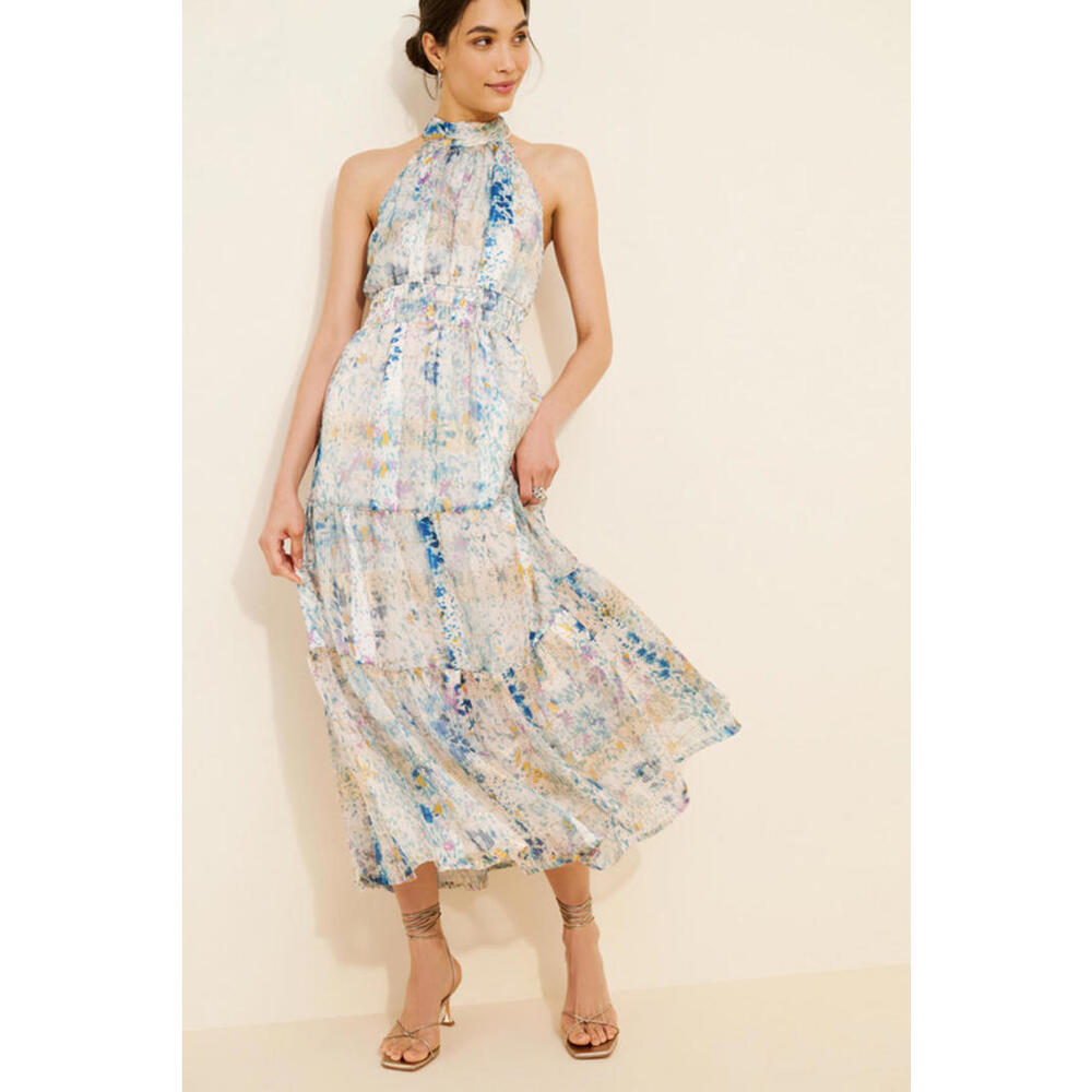 Anthropologie - Women's Halter Neck Floral Maxi Dress, Size XS